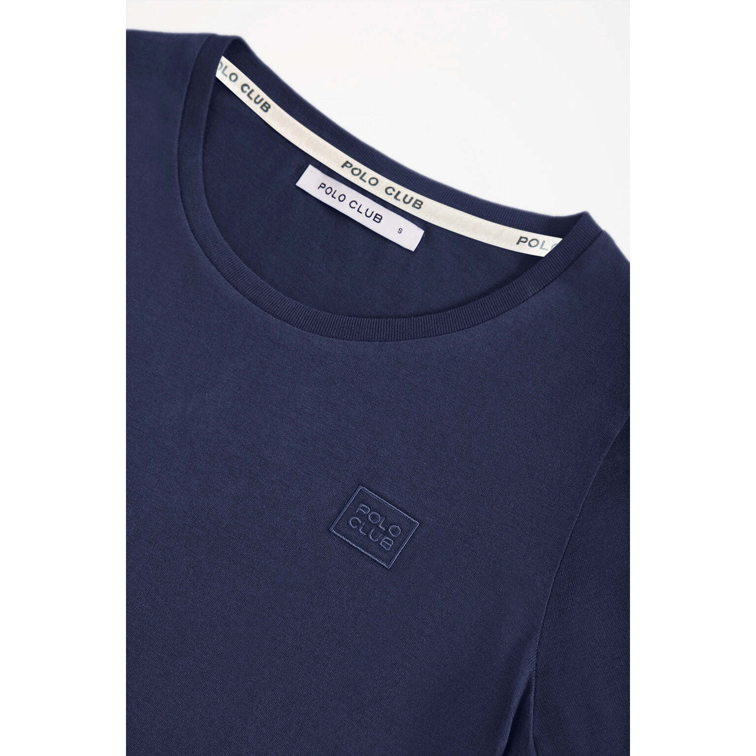 Maglietta basic a maniche lunghe blu scuro con logo Polo Club