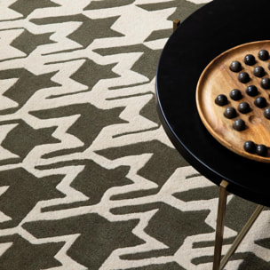 Tapis salon et chambre fait à la main en laine motif géométrique