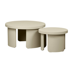 Set de 2 tables basses gigognes rondes   LUMA