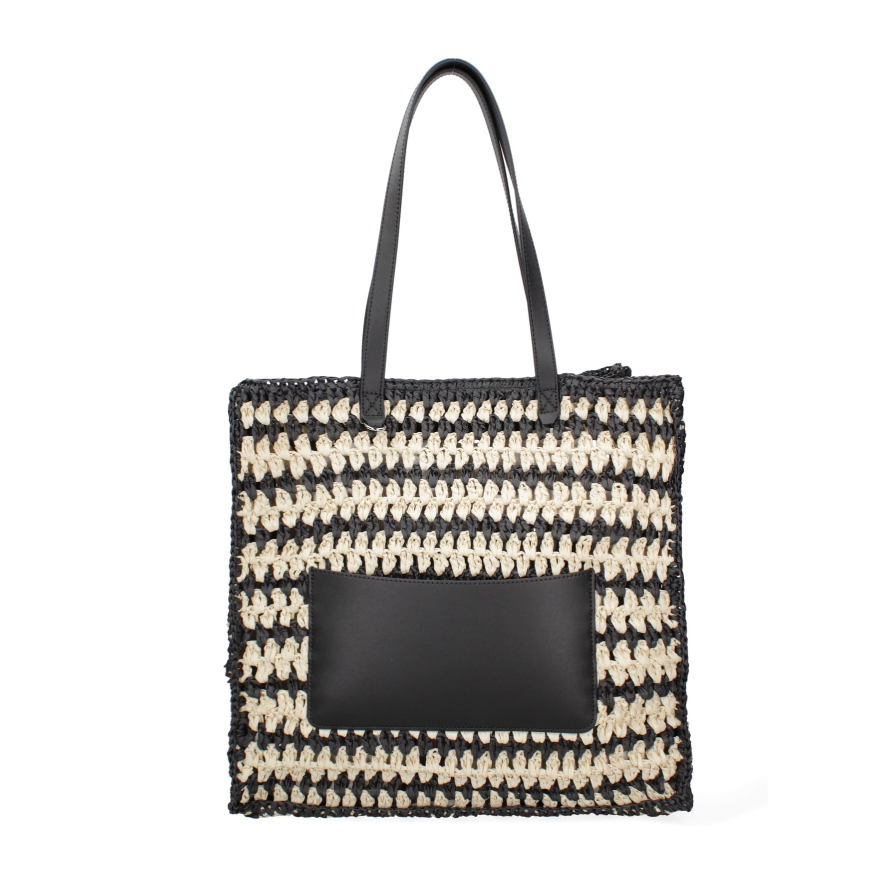 Borsa a spalla da donna - Modello False - Paglia intrecciata - 37.0 x 38.0 x 21.0 cm