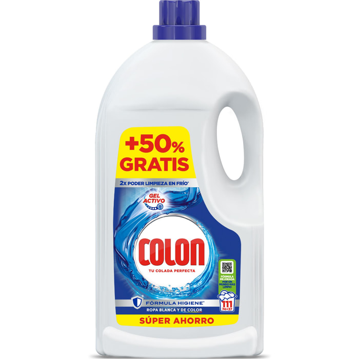 Colon Gel Activo Detergente para la lavadora 74 lavados + 50% gratis - 111 lavados