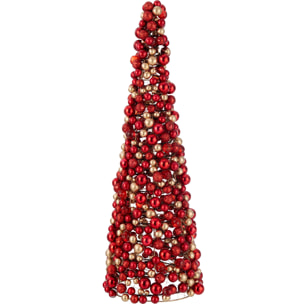 J-Line décoration Cone Boules - plastique - rouge/or - large