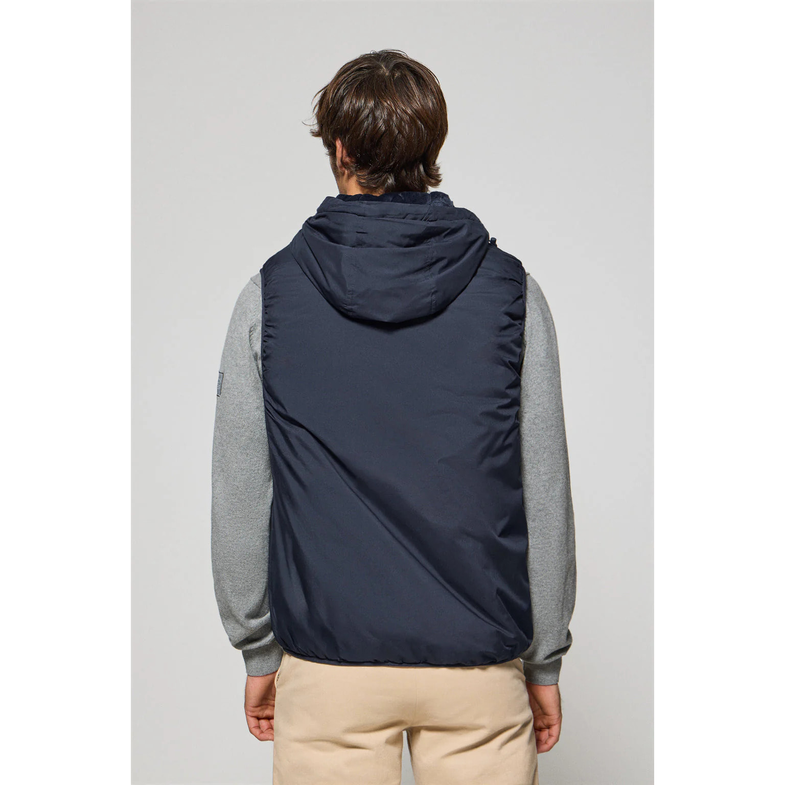 Gilet blu marino leggero con cappuccio fisso e particolari Polo Club