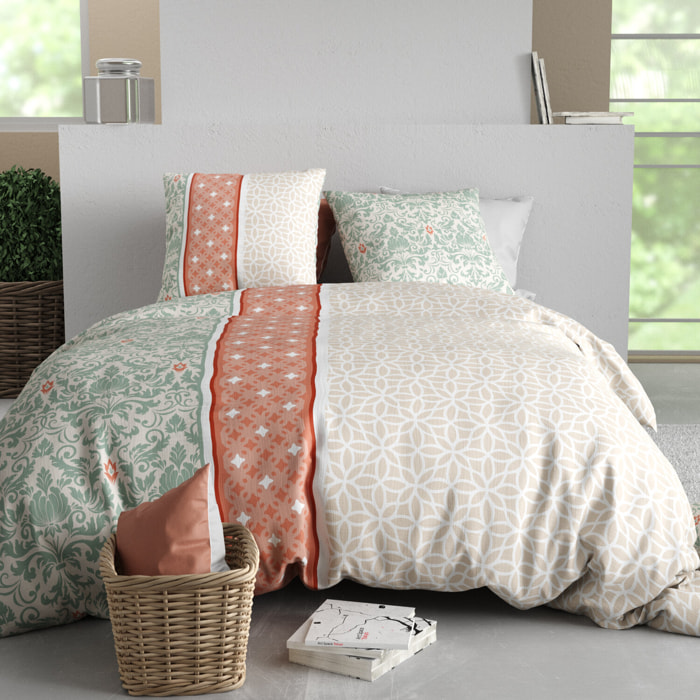 Parure housse de couette imprimé 100% coton - prana