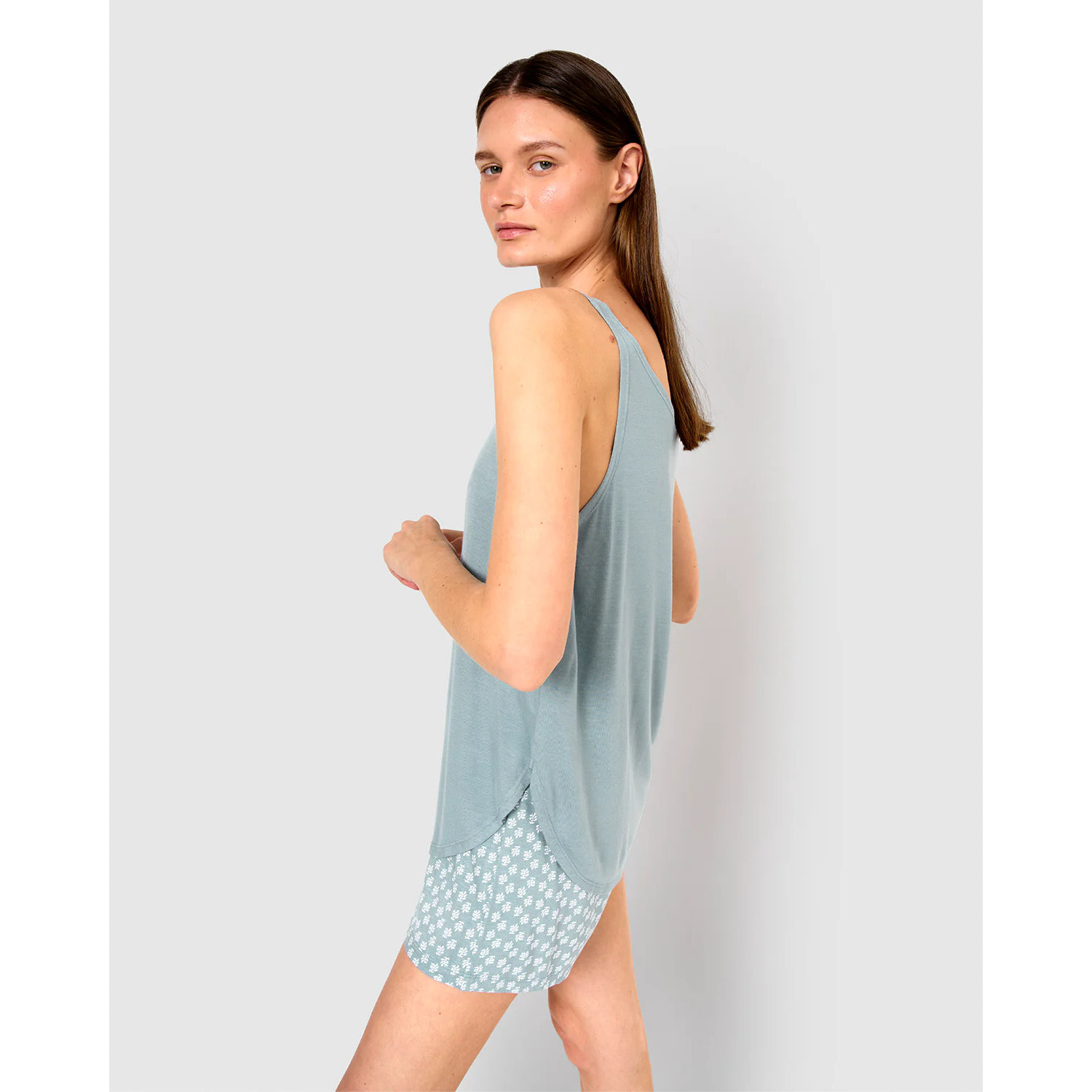 Pijama tirantes viscosa tiara azul
