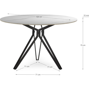 Table à manger ronde céramique 4 personnes - CUMA
