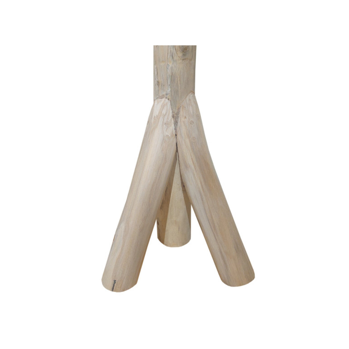 Porte manteau sur pied en bois de teck brut blanchi H.200cm - MISIO