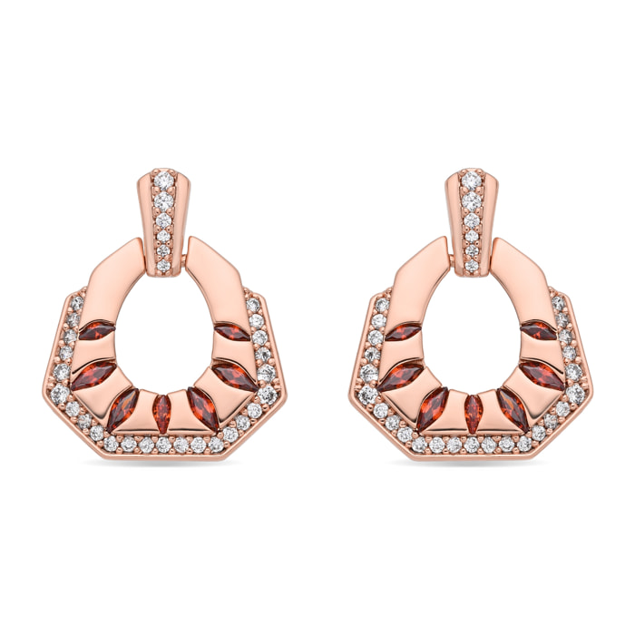 Pendientes Stadek acabado oro rosa 18k
