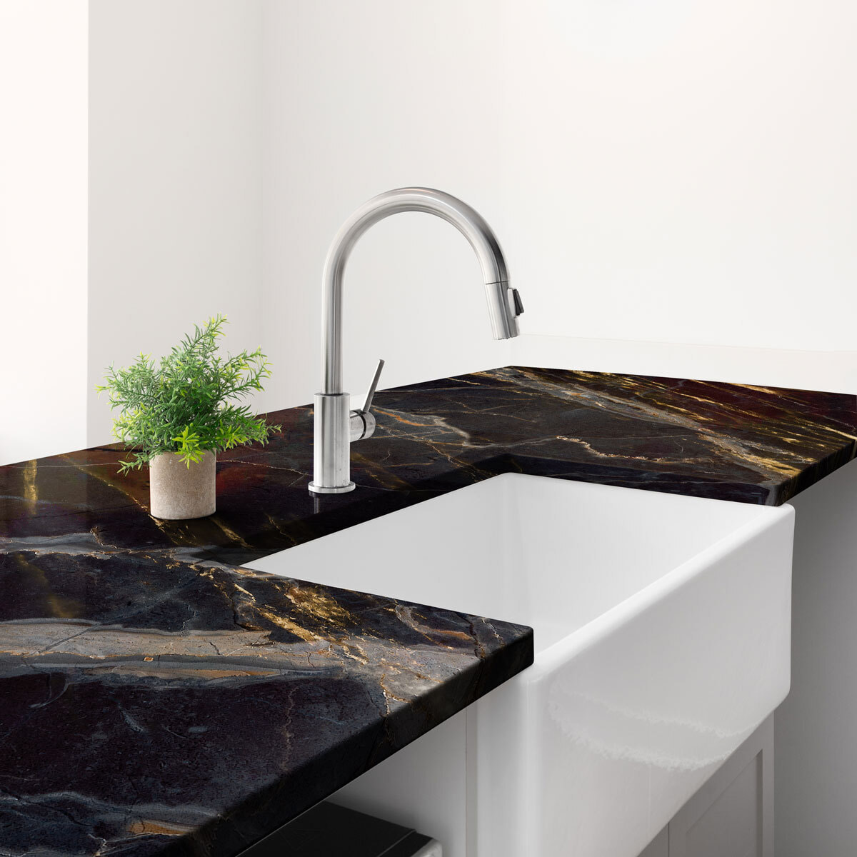 Rouleau revêtement adhésif vinyle au mètre - Sticker lavable Cuisine Meuble Armoire Porte - MARBRE FONCÉ DE BANGKOK