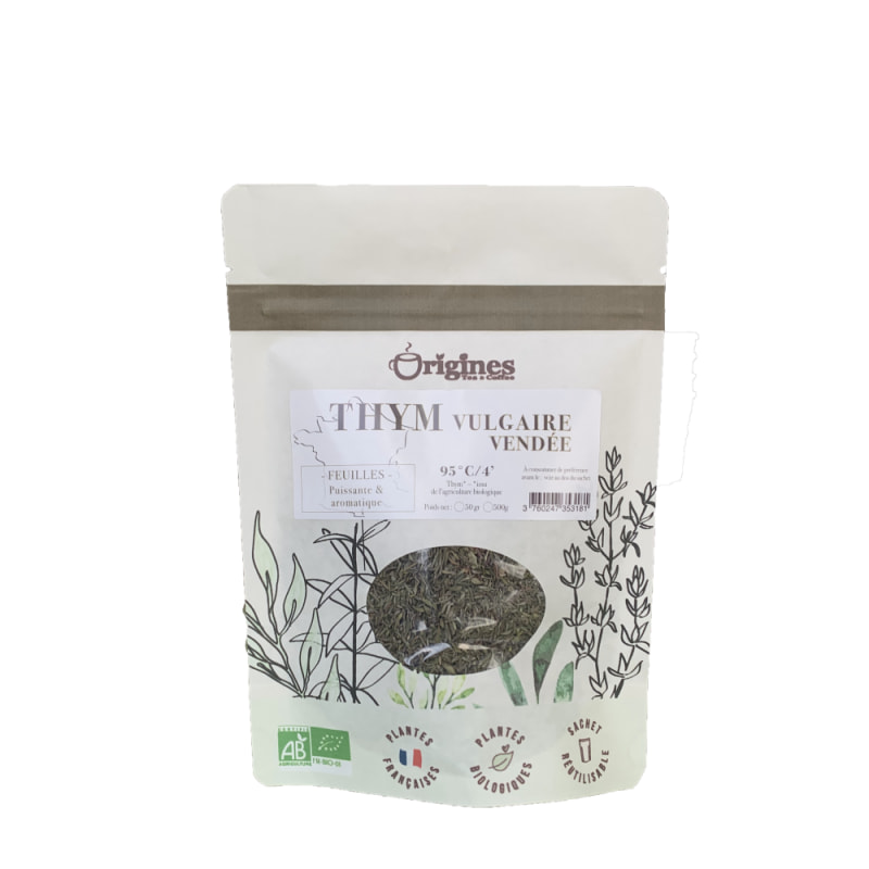 Thym Vulgaire de Vendée - Plantes naturelles Bio françaises - Sachet 50g