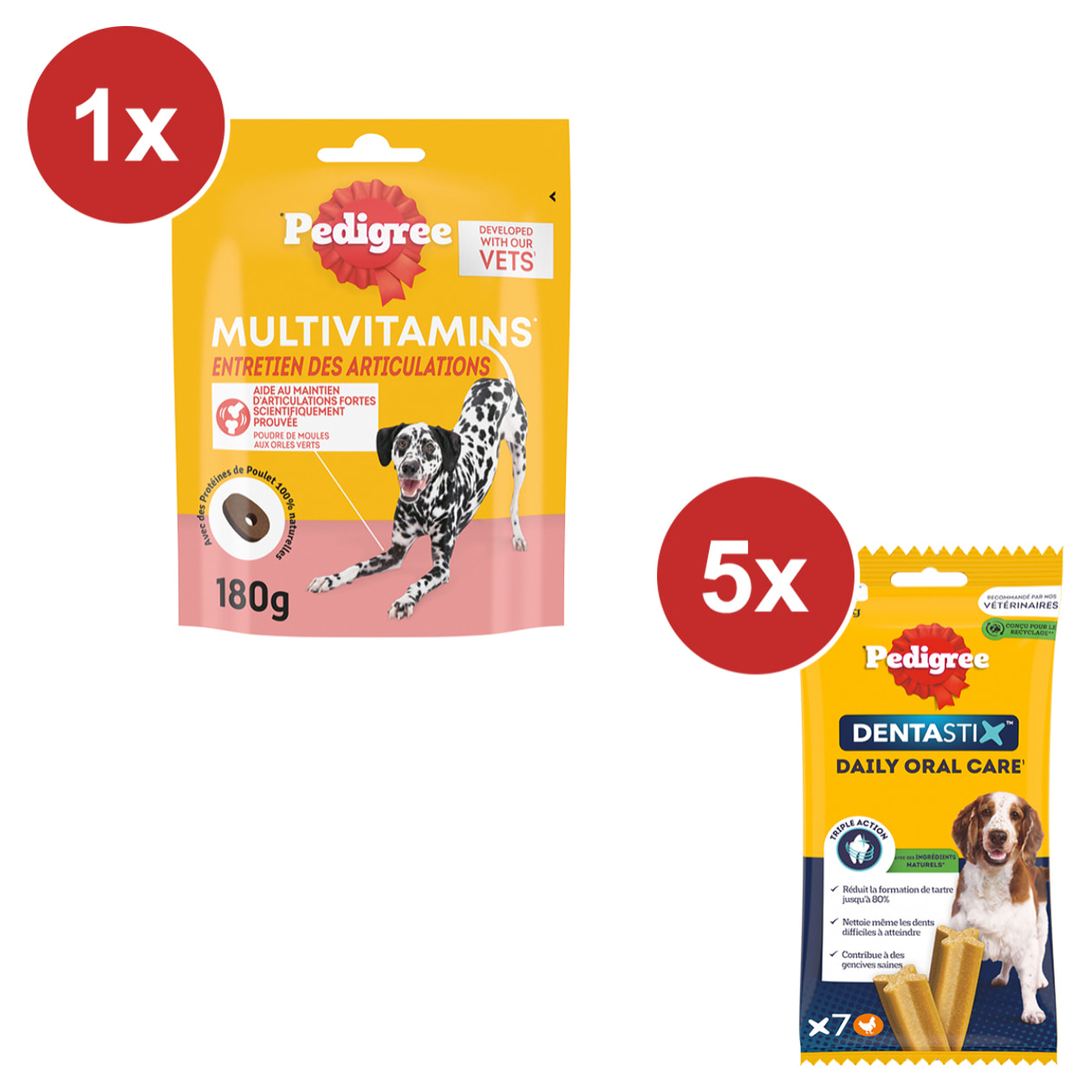 PEDIGREE BIEN-ETRE moyen chien Aliments complémentaires articulation + Dentastix