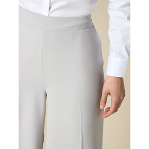 Oltre - Pantalones palazzo de tejido vaporoso - Gris