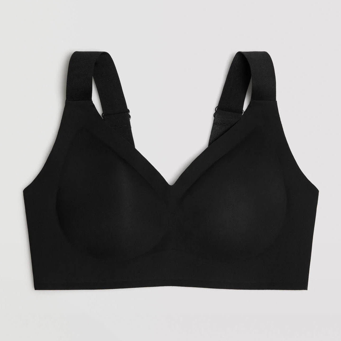 Reggiseno invisibile senza ferretto, spalline larghe, nero