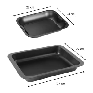 Ensemble de 2 plats de cuisson four rectangulaires 37 x 27 cm et 28 x 23 cm Zenker Special Cooking