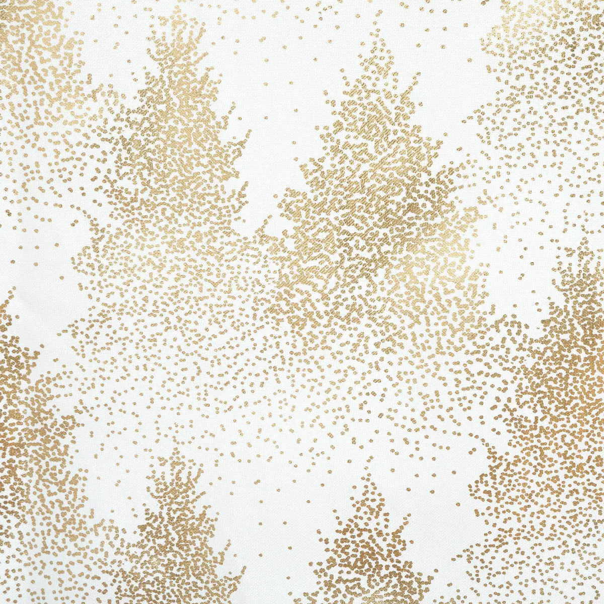 Nappe imprimée sapin 140x360cm blanc et or