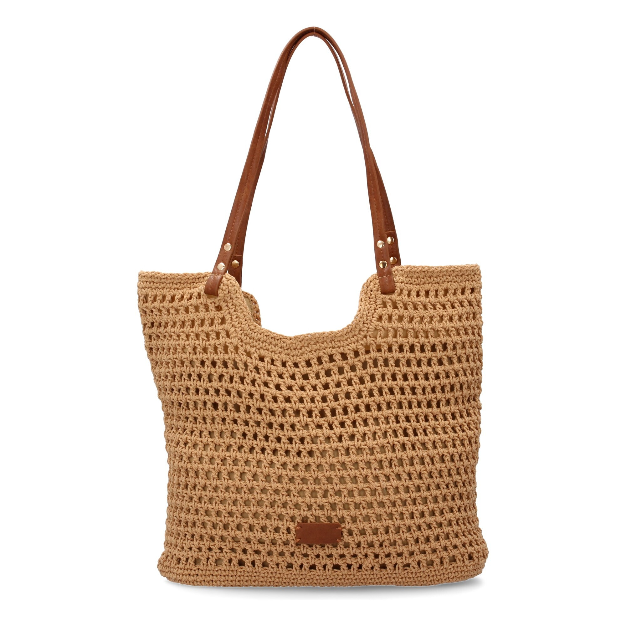 Bolso de hombro para mujer de rafia, diseño moderno con adornos, comodo.