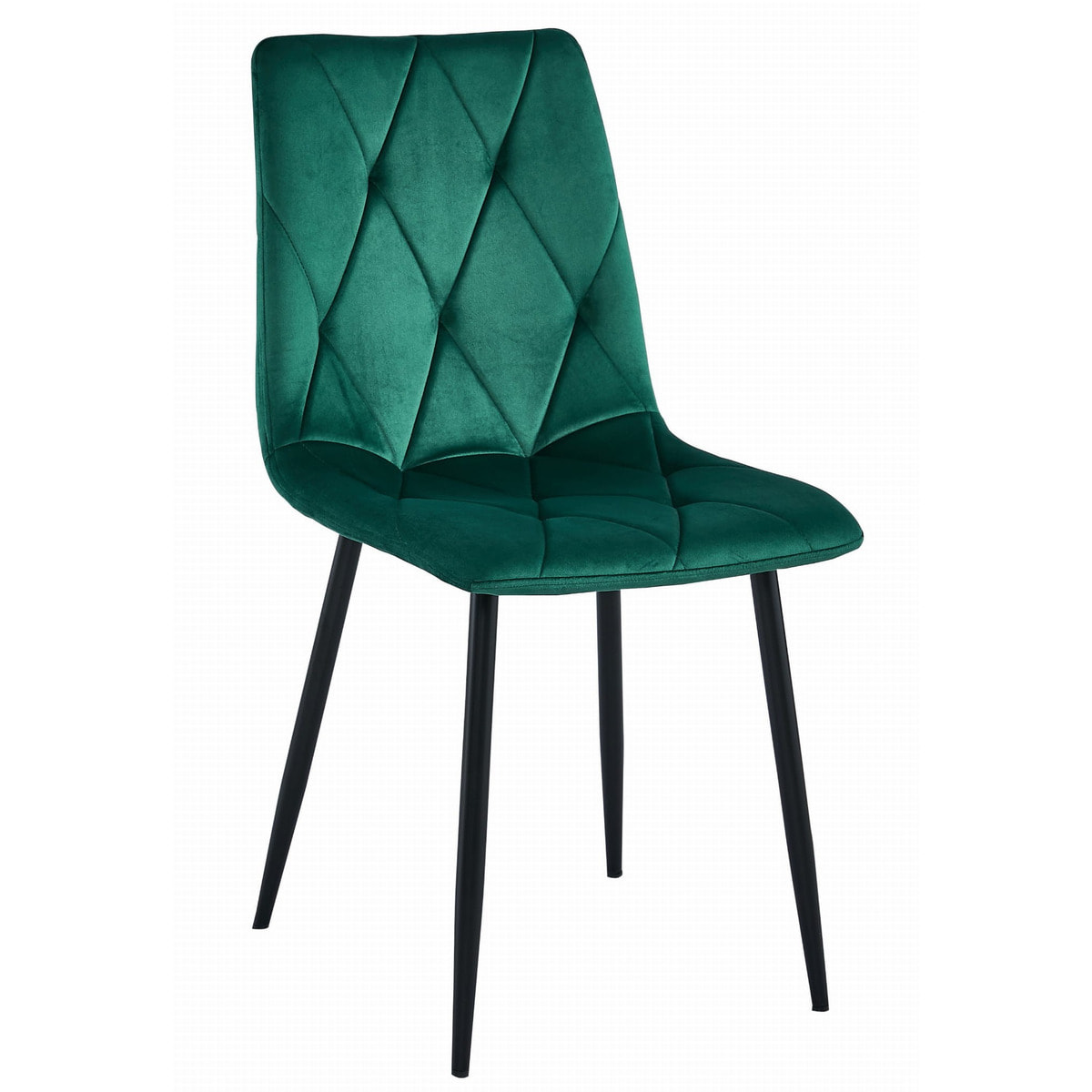 Sedia Libra in Velluto Verde Bosco con Gambe Nere