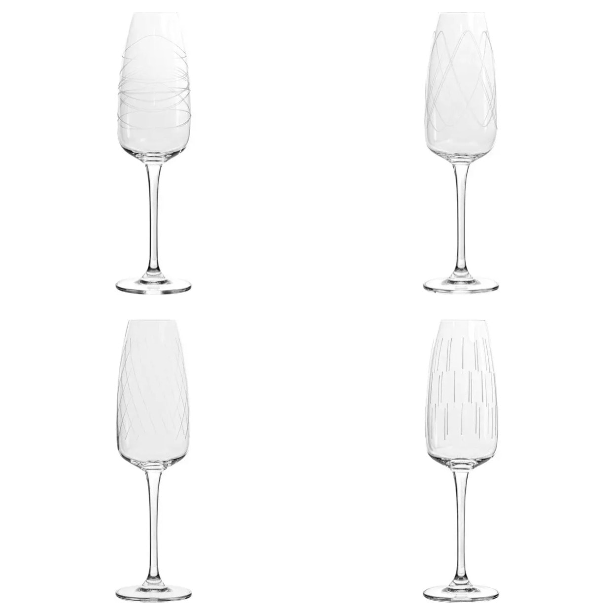 Lot de 4 flûtes à champagne Talia cristallin