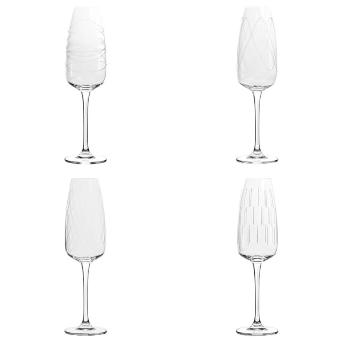Lot de 4 flûtes à champagne Talia cristallin