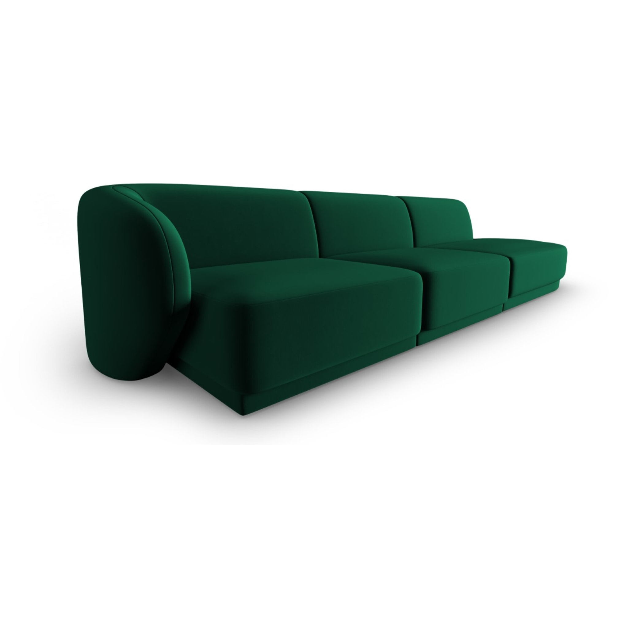 Canapé modulable droit "Lionel" 4 places en velours vert bouteille