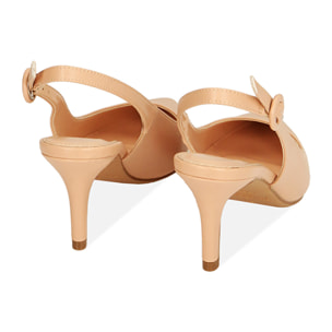 Décolleté nude, tacco 7 cm