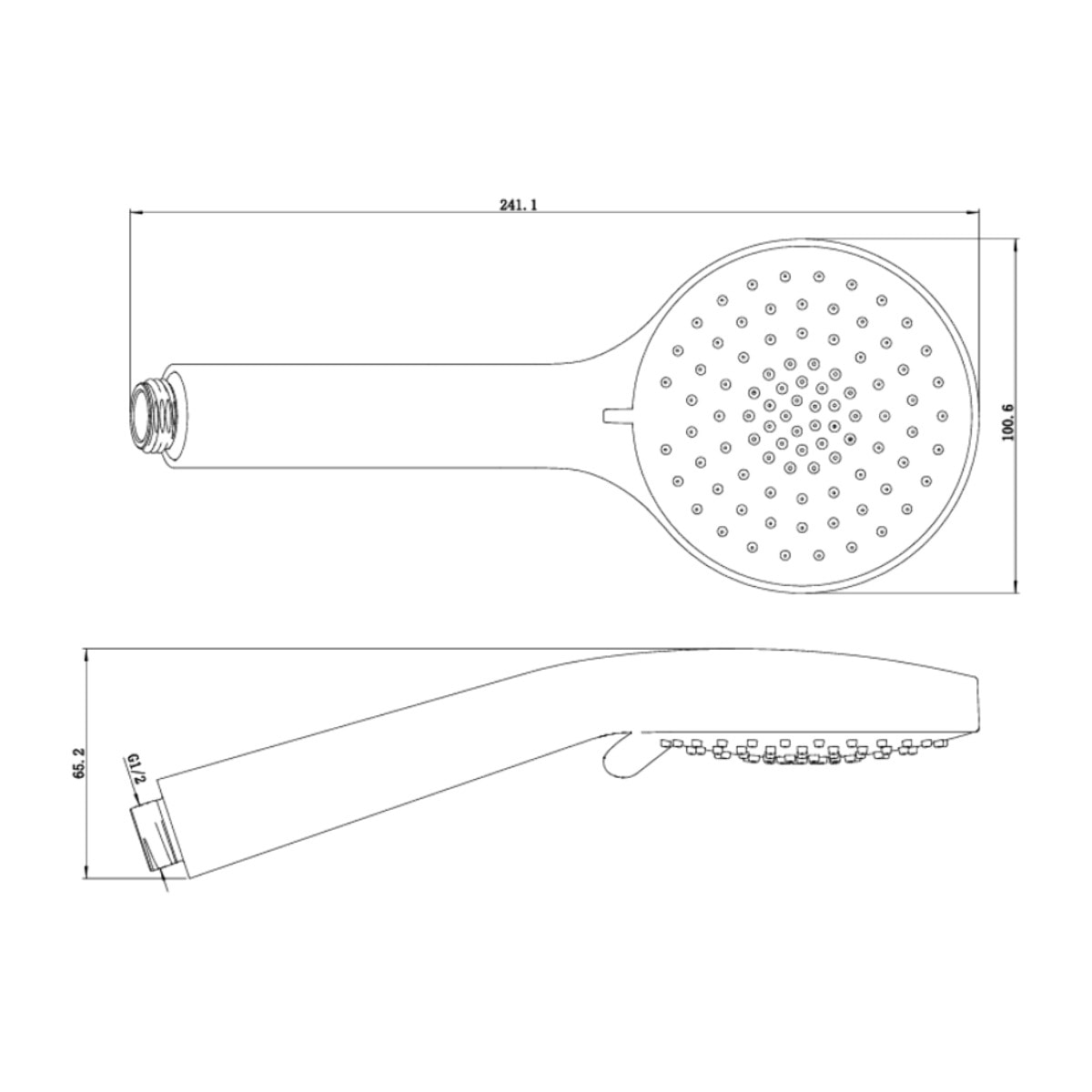 Douchette à main en plastique, 3 jets, buses silicone, noir mat (SATBSRS22C)