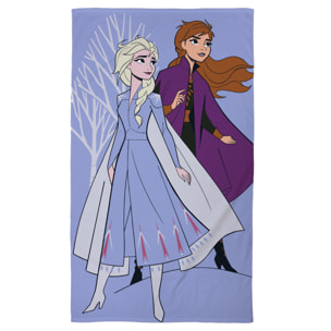 Serviette de bain et de plage imprimée 100% coton, DISNEY HOME FROZEN SISTERS