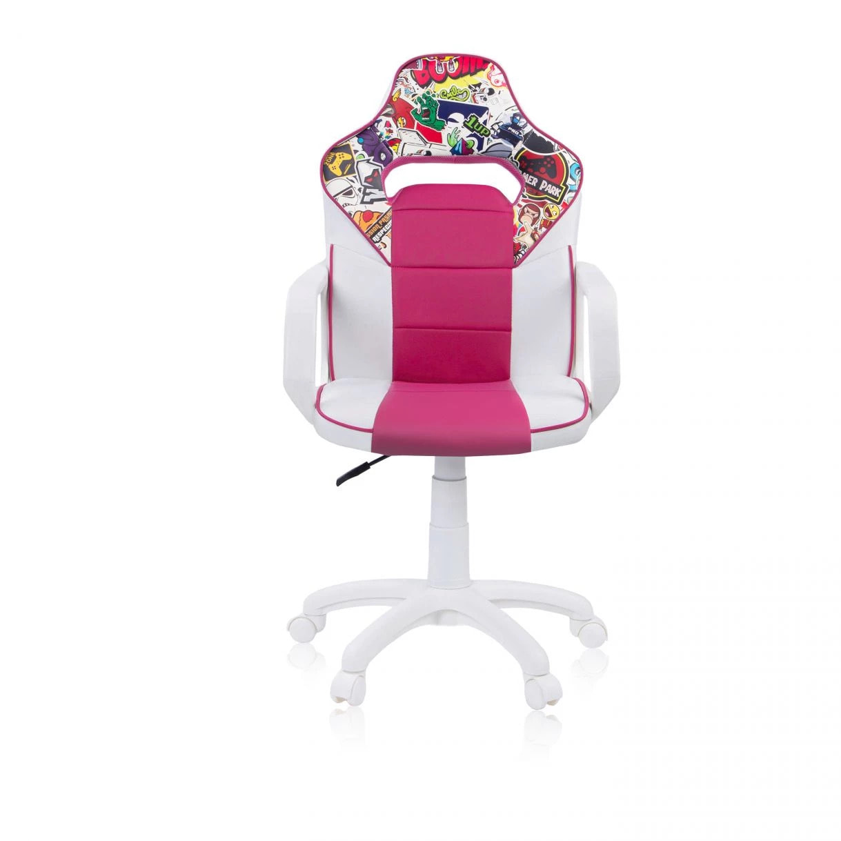 Silla gaming DRW Sticker - Blanco - Rosa DRW