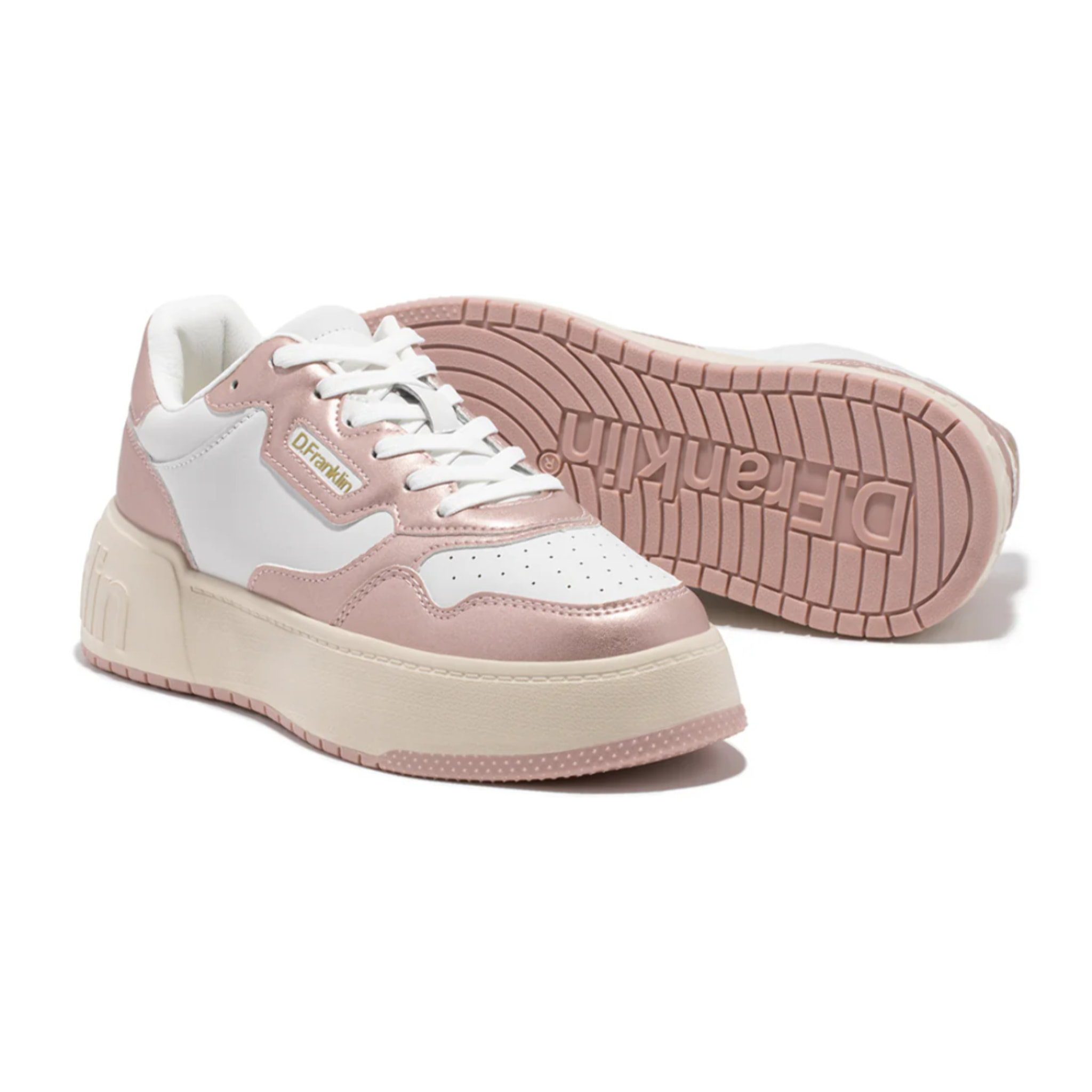 D.Franklin Zapatillas Deportivas Casual Court de Mujer Basic Oro Rosado / Rosa