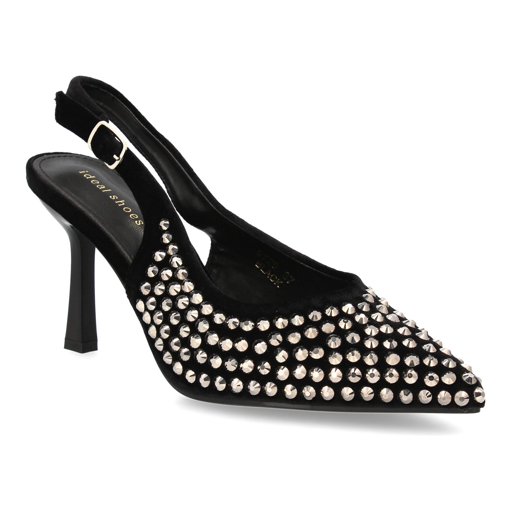 Zapato de salón punta fina y pedrería