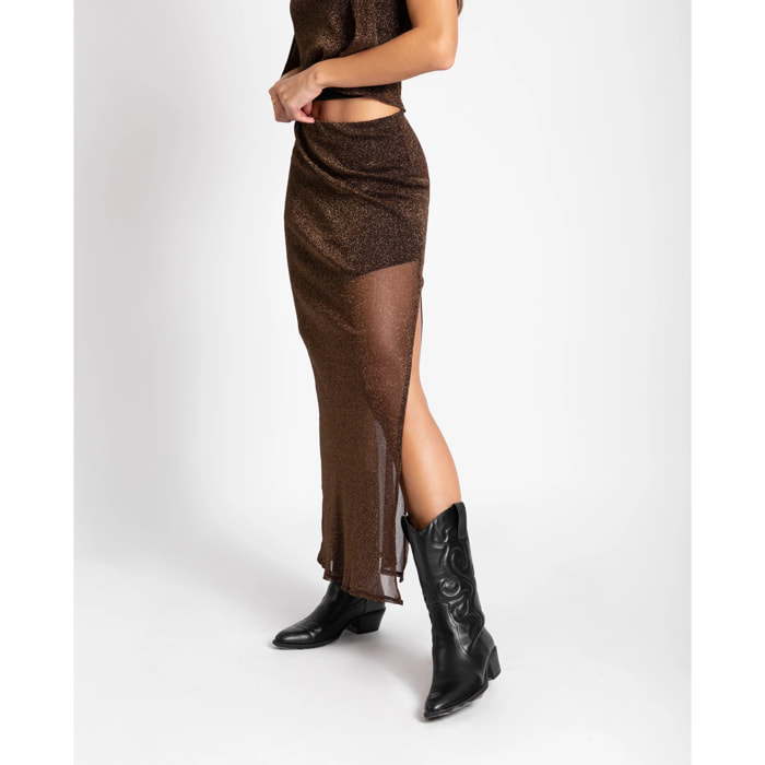 Falda con brillo transparente