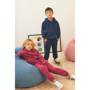 Chándal deportivo de niño afelpado sudadera y jogger ancho marino