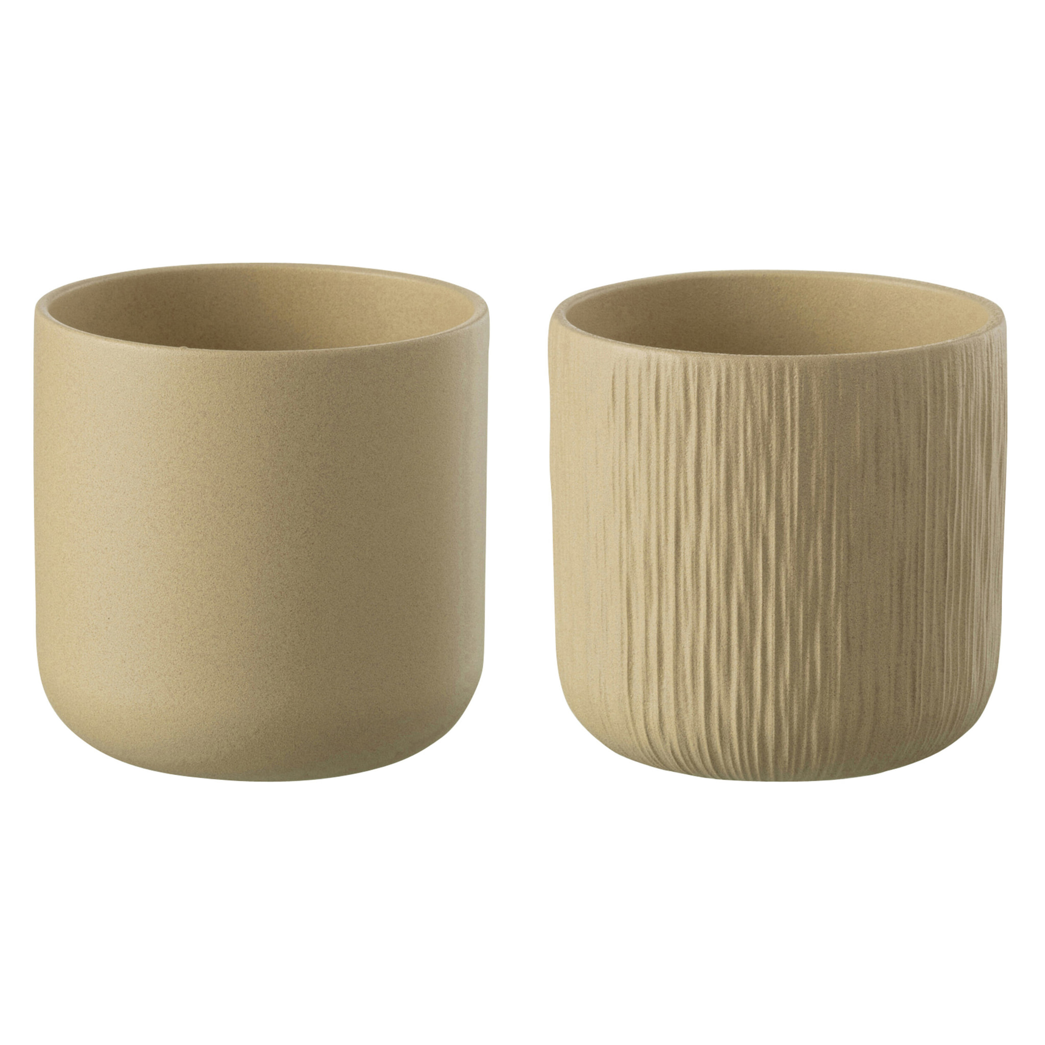 J-Line cache-pot Gen - céramique - beige - XXL - 2 pièces - Ø 26.5 cm
