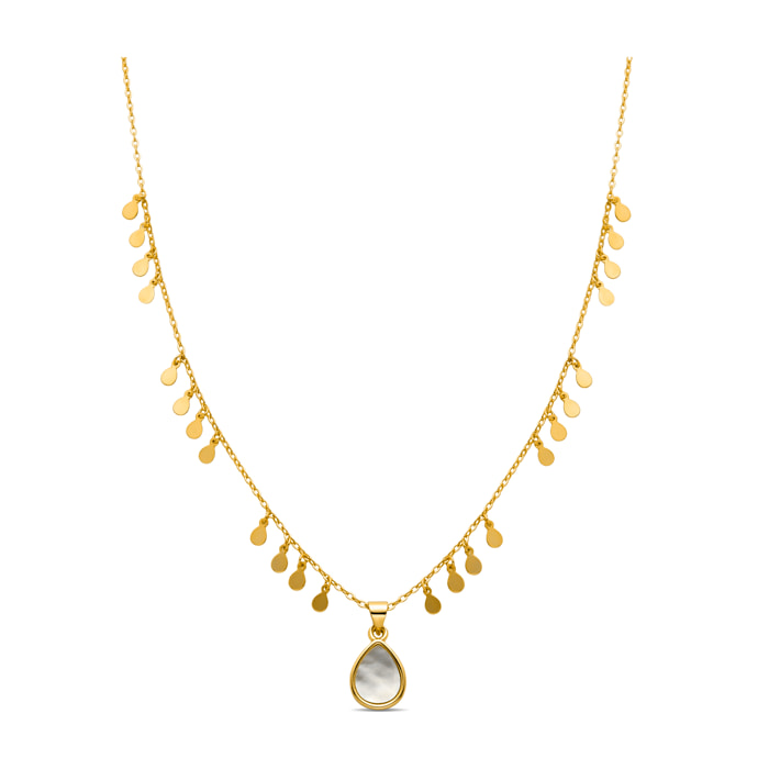 Collar de Madreperla Blanca acabado en oro amarillo de 18K