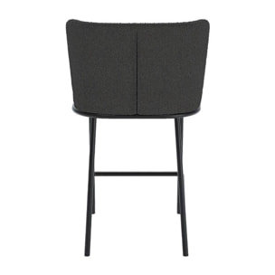 Lot de 2 tabourets de bar tissu bouclé