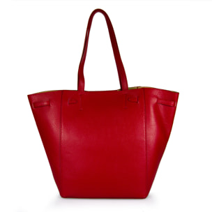 Borsa Donna in vera pelle Made in Italy colore Rosso dimensioni cm 41 x 30 x 18