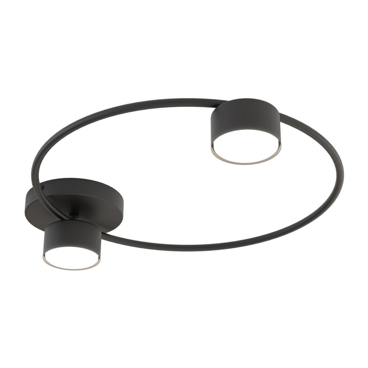 Lampada da soffitto LUCIO a due luci in acciaio nero opaco