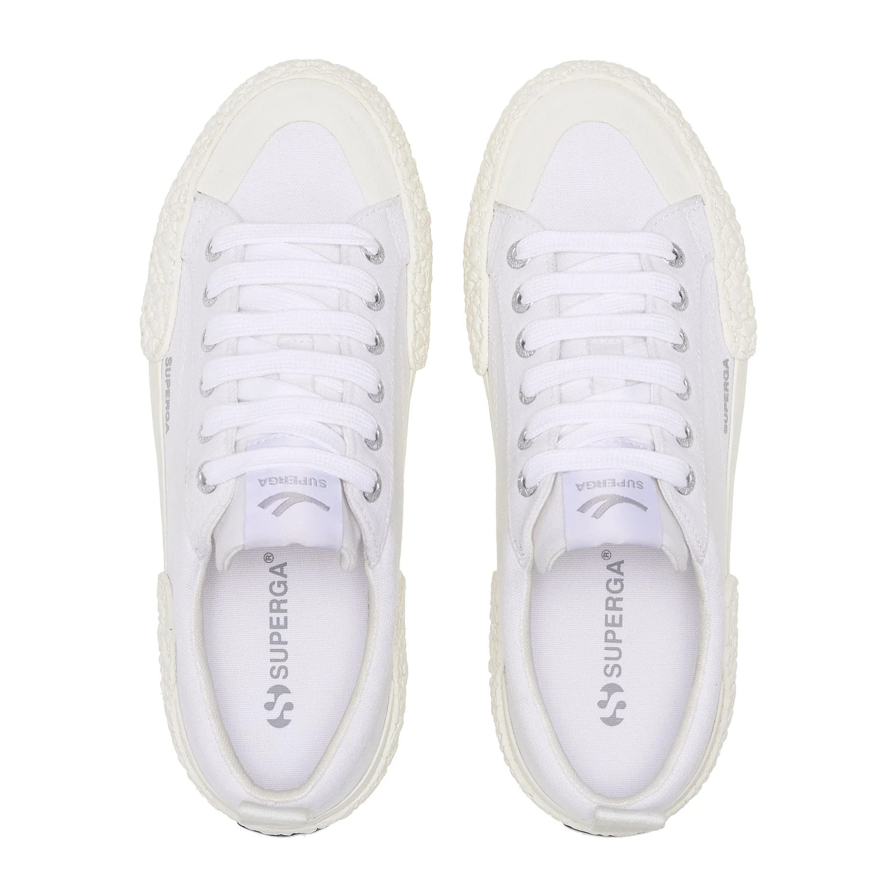 Superga - Sneakers Uomo Donna Bianco - 2660 Stripe Big Bumpers