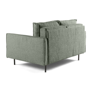 Charlie - canapé droit 2 places - en tissu velours relief - Vert