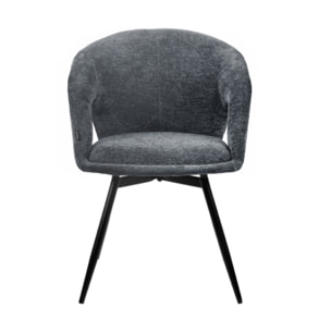 Chaise rotative 180° en tissu doux avec accoudoirs - AMBRE