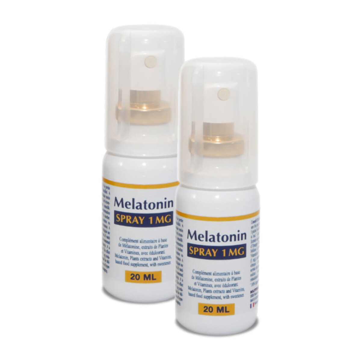 NUTRI EXPERT - Mélatonin Spray 1mg - Favorise l'endormissement - améliore le Sommeil - Evite les insomnies dues au décalage horaire - Spray Lingual Action Rapide - Sans accoutumance - Lot de 2 produits