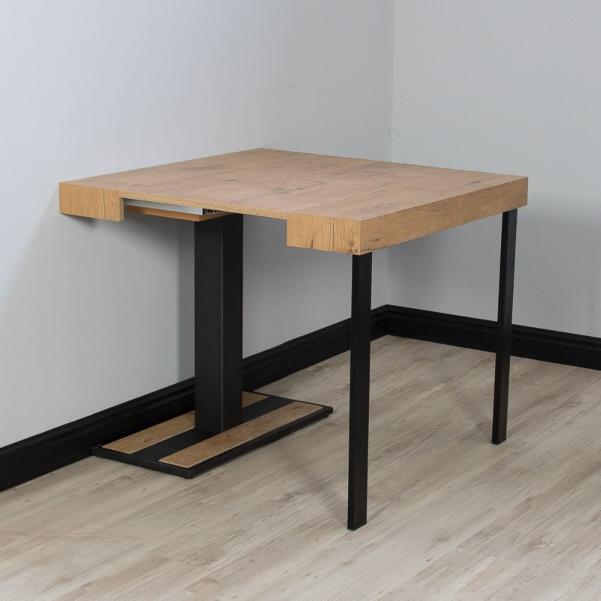 Console extensible 90x40/196 cm Capital Small Chêne Nature cadre Anthracite