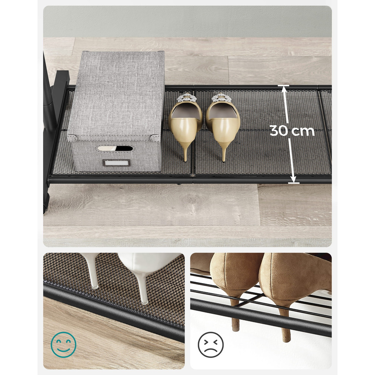 Stander appendiabiti Oskar in acciaio nero con ruote