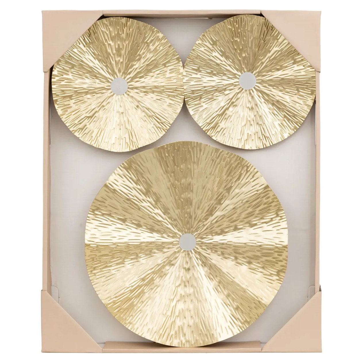 Lot de 3 déco murales Leslie métal doré D22/225/335cm