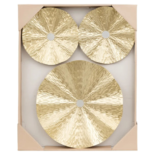 Lot de 3 déco murales Leslie métal doré D22/225/335cm