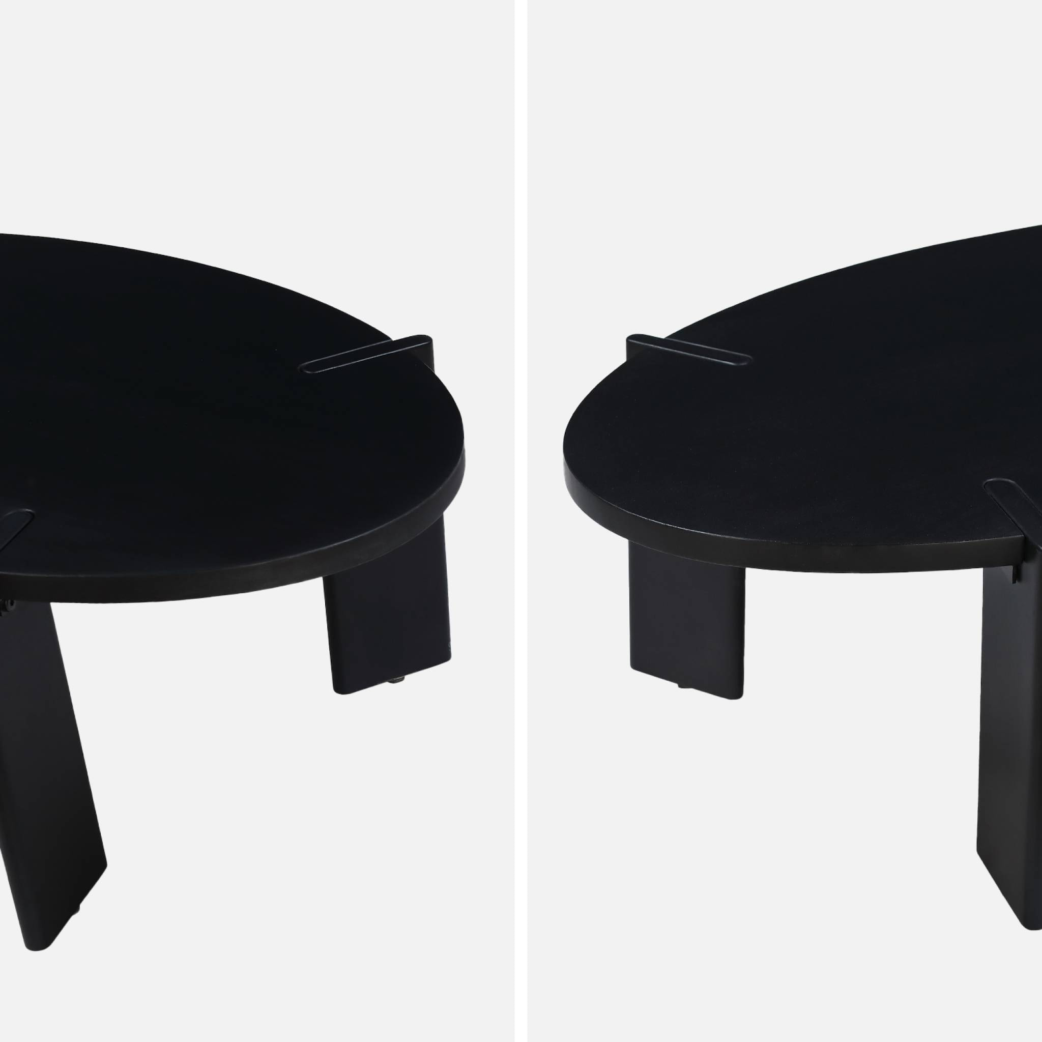 Table basse ovale en bois de manguier massif noir 120cm