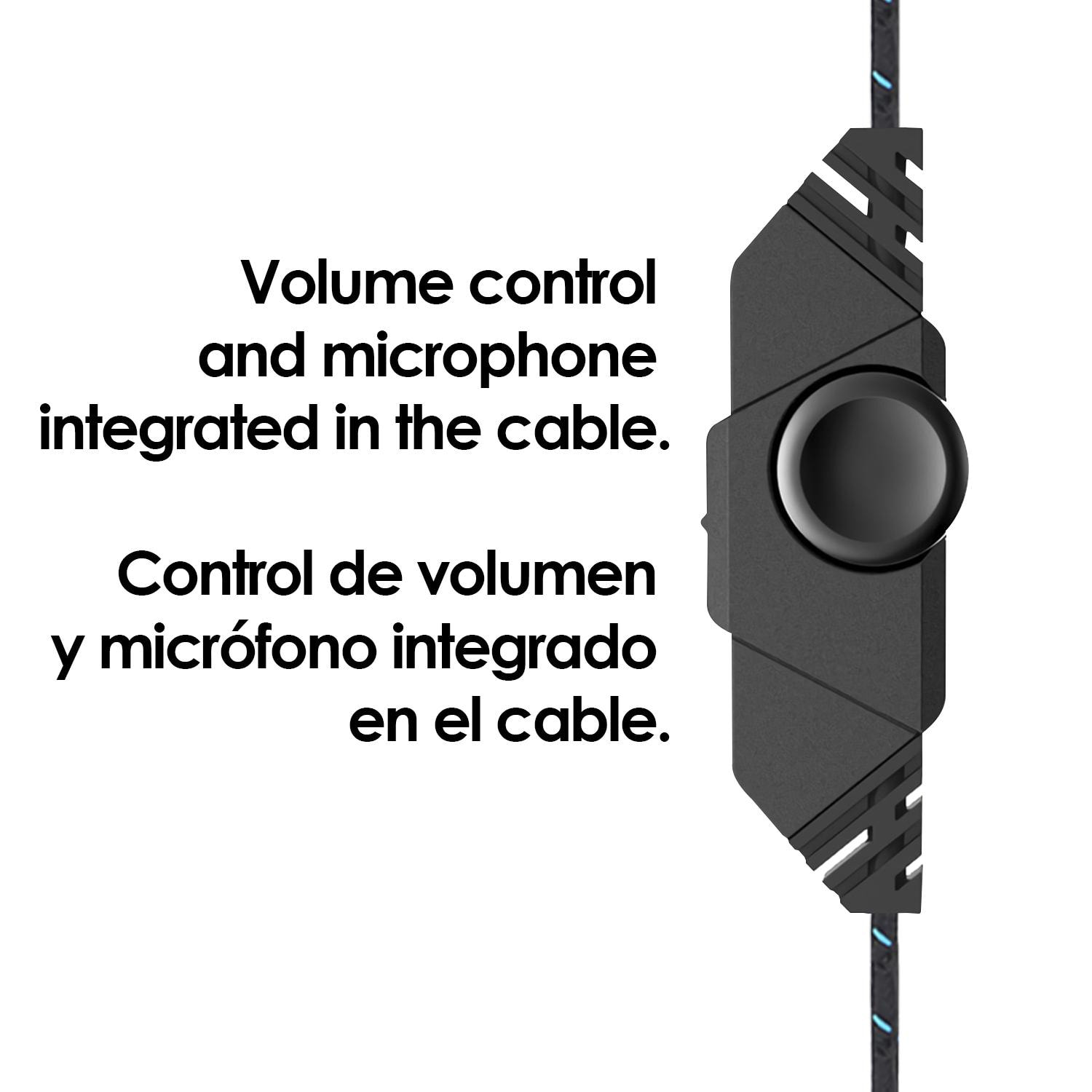 G600 Hellcrack Headset, cuffie da gioco speciali con microfono integrato e cavo con controllo del volume.