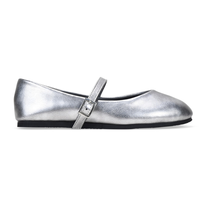 Bailarinas plateadas con hebilla