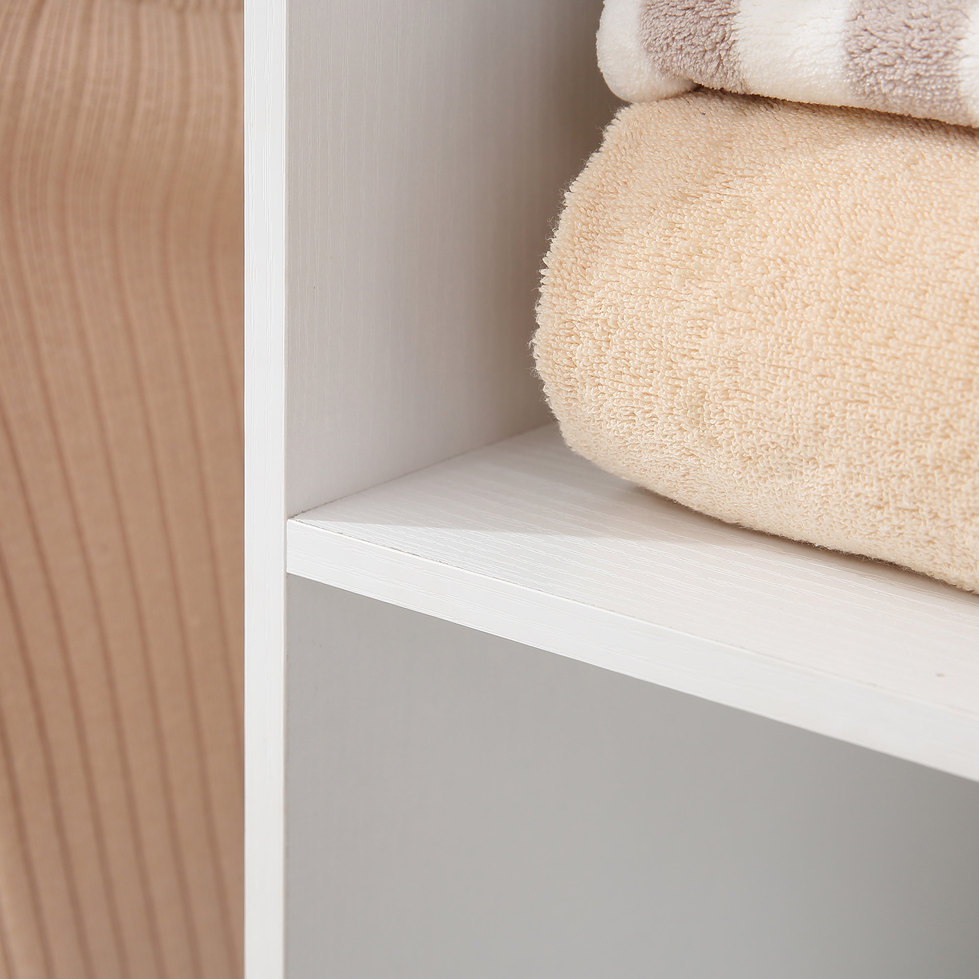 Armario Ropero con Ruedas Armario para Ropa con Barra Estantes Abiertos Organizador para Colgar Ropa de Dormitorio 120x40x128 cm Blanco