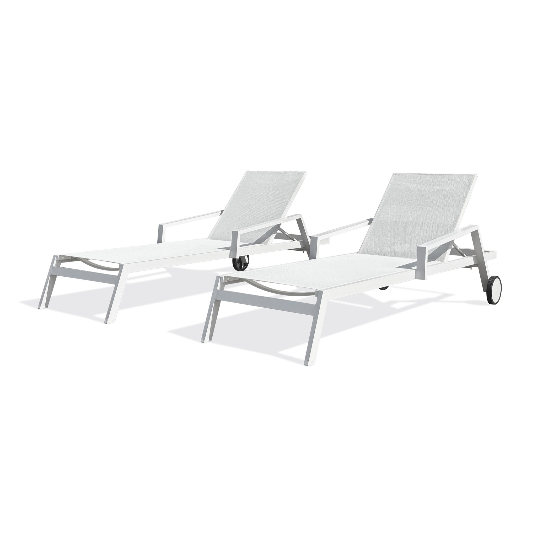 IBIZA - Lot de 2 bains de soleil en aluminium et toile plastifiéehe